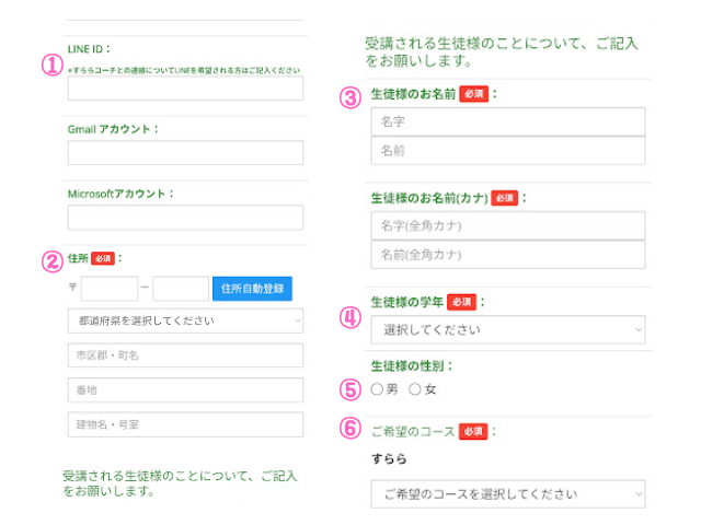 すらら個人尿法入力画面画像