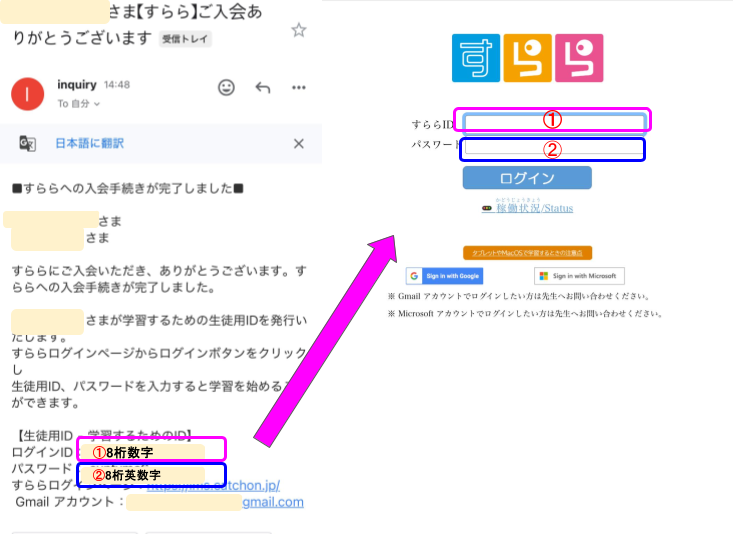 すらら入会手続き画像