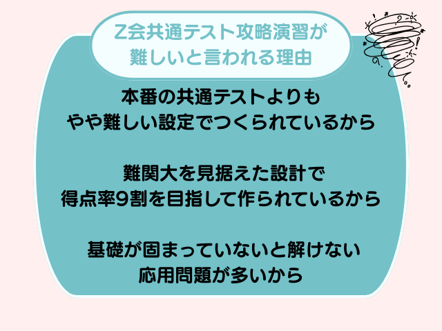 z会共通テスト攻略演習ムジカしい理由の画像