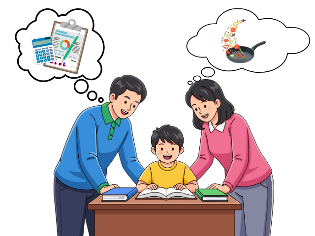 両親で子どもの勉強のサポート