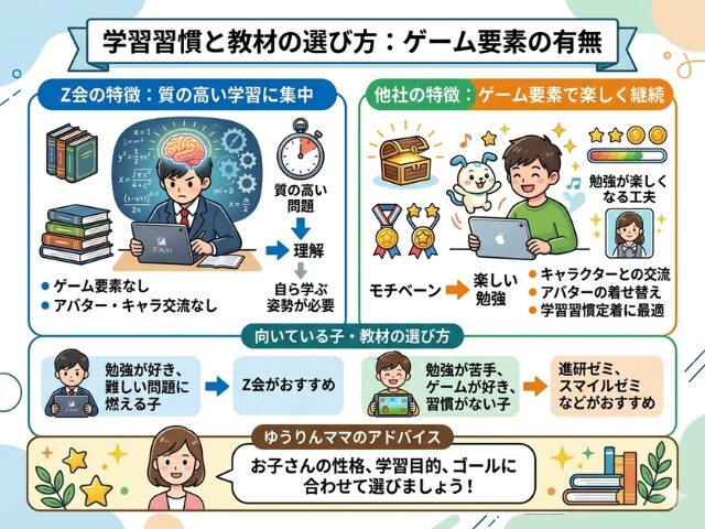Z会の教材のゲーム要素の有無