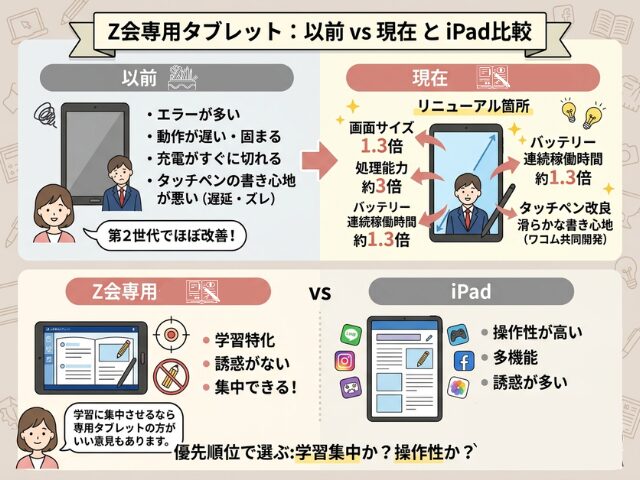 Z会専用タブレットとiPadの比較